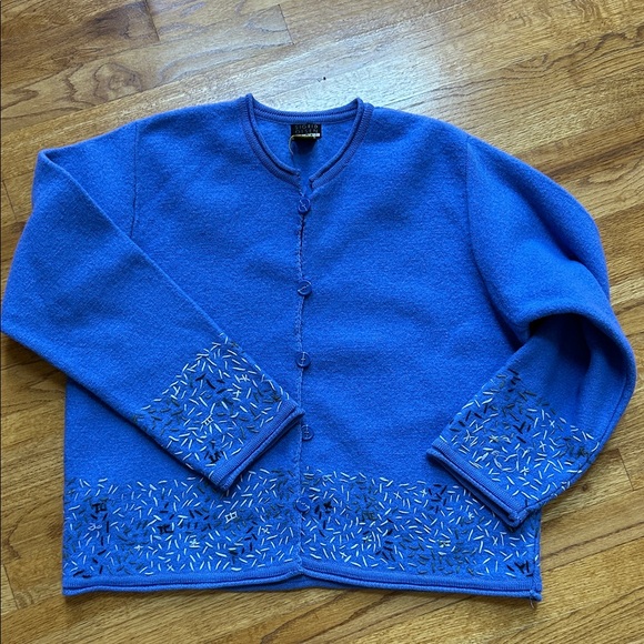 Sigrid Olsen Vibrant Blue Knit Top - Picture 1 of 4